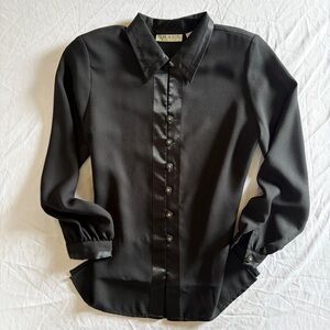 Vintage Black Tailored Top Gem Buttons